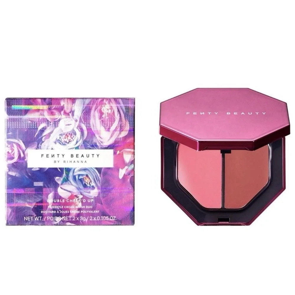 FENTY BEAUTY Double Cheek'd Up Cream Blush Duo Peony Droppa Mali Booze NIB LE